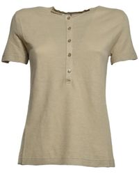 SOLOTRE - Button-Placket Short-Sleeve T-Shirt - Lyst