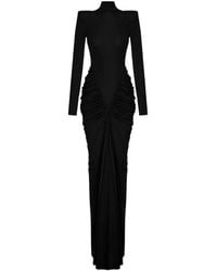 V:PM ATELIER - Adwa Ruched Padded-Shoulder Maxi Dress - Lyst