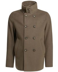 Herno - Double-Breasted High-Neck Coat - Lyst