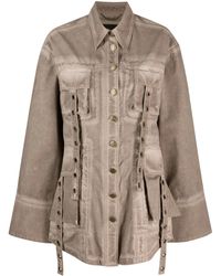 Blumarine - Giacca in denim con tasche - Lyst