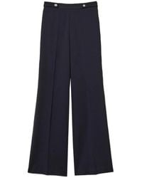 Twinset - Wide Leg Trousers With Pearl Buttons - Lyst
