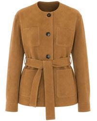 Max Mara - Belted Suede Jacket - Lyst