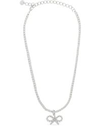 Self-Portrait - Bow-Motif Tennis Necklace - Lyst