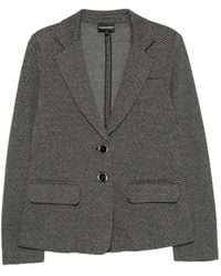 Emporio Armani - Herringbone-Pattern Single-Breasted Jacket - Lyst