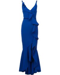 Marchesa notte Платье С V-образным Вырезом - Синий