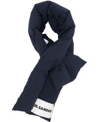Écharpe matelassée à logo imprimé Plumes d’oie Jil Sander en coloris Blanc Femme Écharpes et foulards Écharpes et foulards Jil Sander 