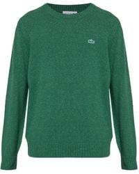Lacoste - Embroidered-Logo Wool Sweater - Lyst