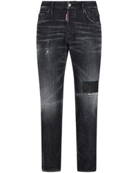 DSquared² - Patch-detail Faded Skinny Jeans - Lyst