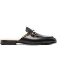 SCAROSSO - Horsebit-Detail Leather Slippers - Lyst