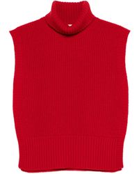 DAVANTINO - Turtleneck Sleeveless Wool Sweater - Lyst