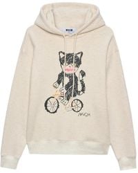 MSGM - Graphic-Print Hoodie - Lyst