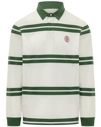 Drole de Monsieur - Striped Long-Sleeve Polo Shirt - Lyst
