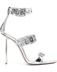 Le Silla - 115mm Metallic Patent Leather Sandals - Lyst