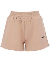 Barrow - Logo-Print Elasticated-Waist Mini Shorts - Lyst
