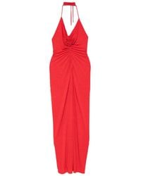 ROSERRY - Halterneck Rose-Embellished Maxi Dress - Lyst