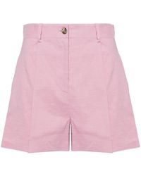 Pinko - High-waist Linen-blend Shorts - Lyst