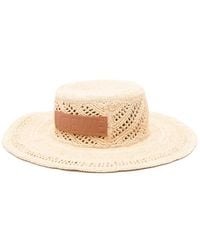 Loewe - Bob En Raphia Tressé À Patch Logo - Lyst