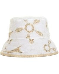 Helen Kaminski - Floral-Embroidered Raffia Bucket Hat - Lyst