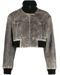 Manokhi - Cropped Leather Jacket - Lyst