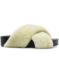 Jil Sander - Shearling Cross-Over Sandals - Lyst