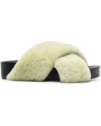 Jil Sander - Shearling Cross-Over Sandals - Lyst