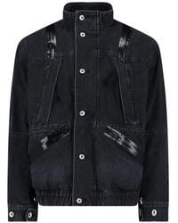 Sacai - Denim Jack Met Rits - Lyst