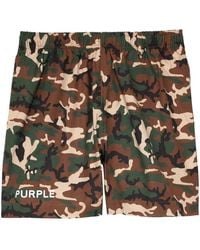 Purple Brand - Logo-Print Camouflage Shorts - Lyst