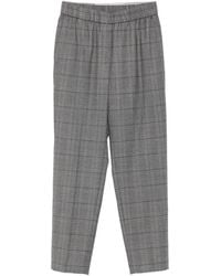Peserico - Prince Of Wales Check Elasticated-Waist Tapered Trousers - Lyst