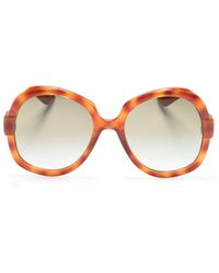 Gucci - Logo-engraved Oversize-frame Sunglasses - Lyst