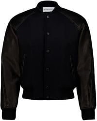 Givenchy - Leather-Sleeved Wool Bomber Jacket - Lyst