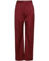 Loulou de Saison - Silk High-Waisted Trousers - Lyst
