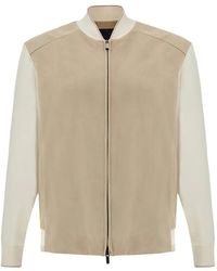 Paul & Shark - Aqualeather-Panel Bomber Jacket - Lyst