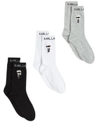 KARL LAGERFELD - K/Ikon Logo-Jacquard Socks Set (Set Of Three) - Lyst