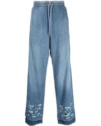 DIESEL - Distressed-Effect Wide-Leg Jeans - Lyst