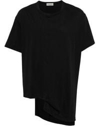Yohji Yamamoto - Draped Cotton T-shirt - Lyst