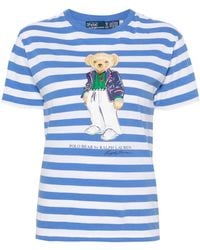 Polo Ralph Lauren - Gestreiftes Baumwoll-t-shirt "riviera Bear" - Lyst