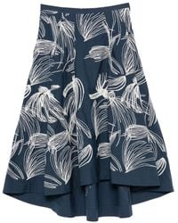 Kiton - Floral-Embroidered Asymmetric Skirt - Lyst