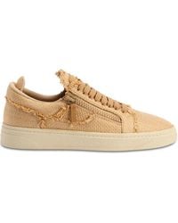 Giuseppe Zanotti - Gz94 Frayed-Detail Lace-Up Low-Top Sneakers - Lyst