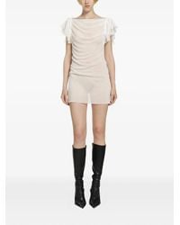 Daisy London - Ruffled-Sleeve Draped Mini Dress - Lyst