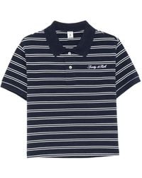 Sporty & Rich - Signature Logo Striped Short-Sleeve Polo Shirt - Lyst