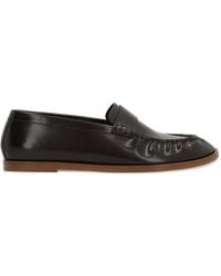 The Row - Ruched-Detail Leather Loafers - Lyst