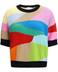 Allude - Colour-Block Short-Sleeved Top - Lyst