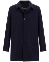 Herno - Wollen Jas Met Diagonale Weving - Lyst