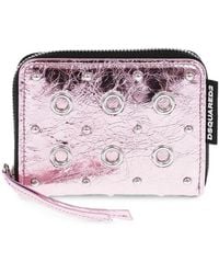 DSquared² - Eyelet-Embellished Studded Wallet - Lyst