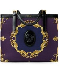 Versace - Rivière Printed Canvas Tote - Lyst