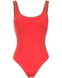 Amir Slama Goudkleurig Zwempak - Rood