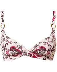 Twinset - Underwired Bikini Top With Print And Rhinestones - Lyst