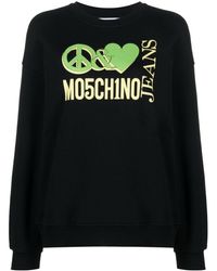 Moschino Jeans - Katoenen Sweater Met Logoprint - Lyst