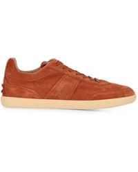 Tod's - Tabs Logo-Embossed Suede Sneakers - Lyst