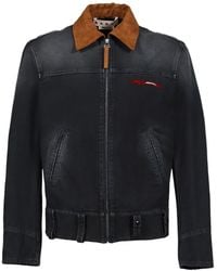 Marni - Bestickte Jacke Mit Kontrastkragen - Lyst